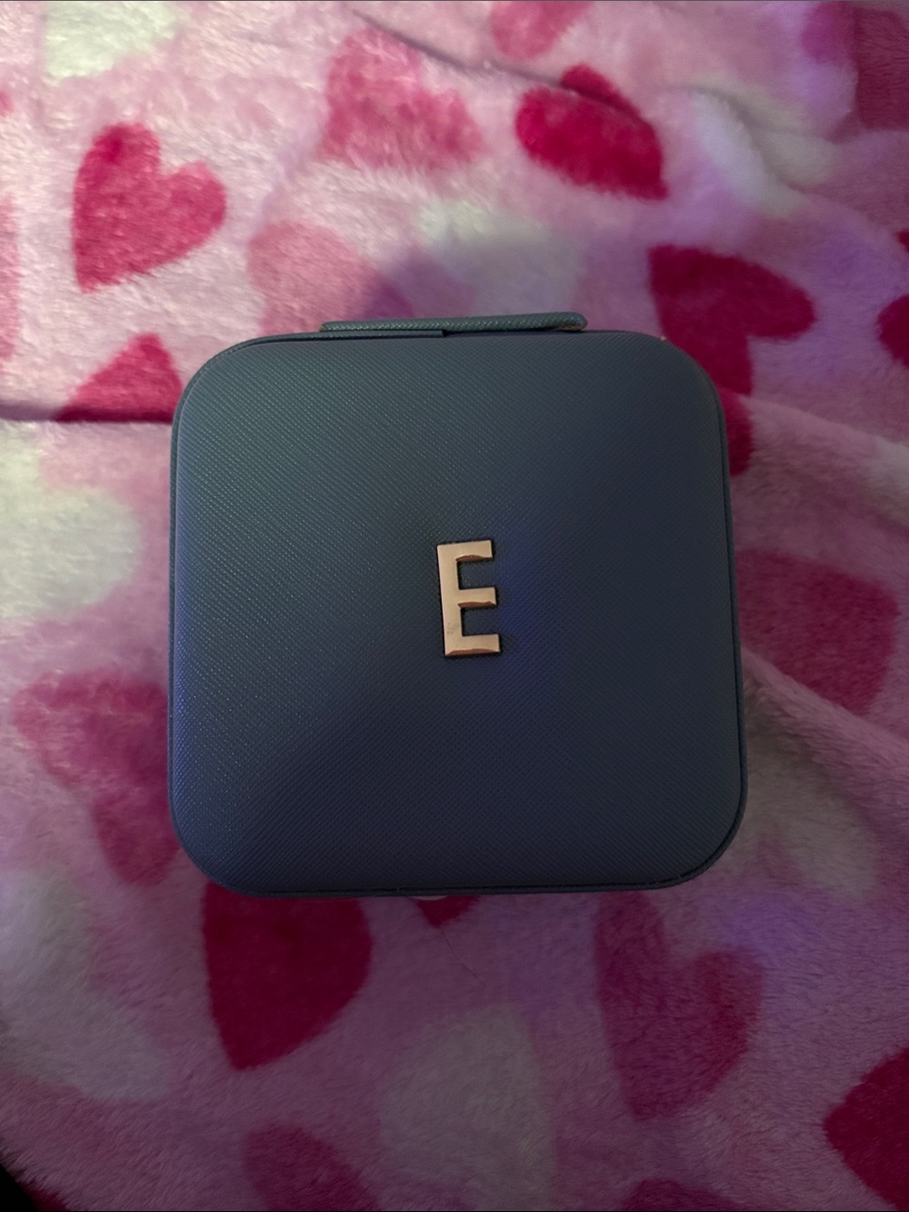 Monogram E Compact Jewelry Case in Dusty Blue
